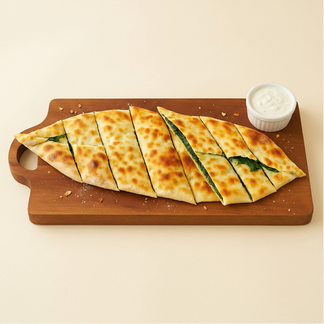 Spinach and Ground Beef Pide.